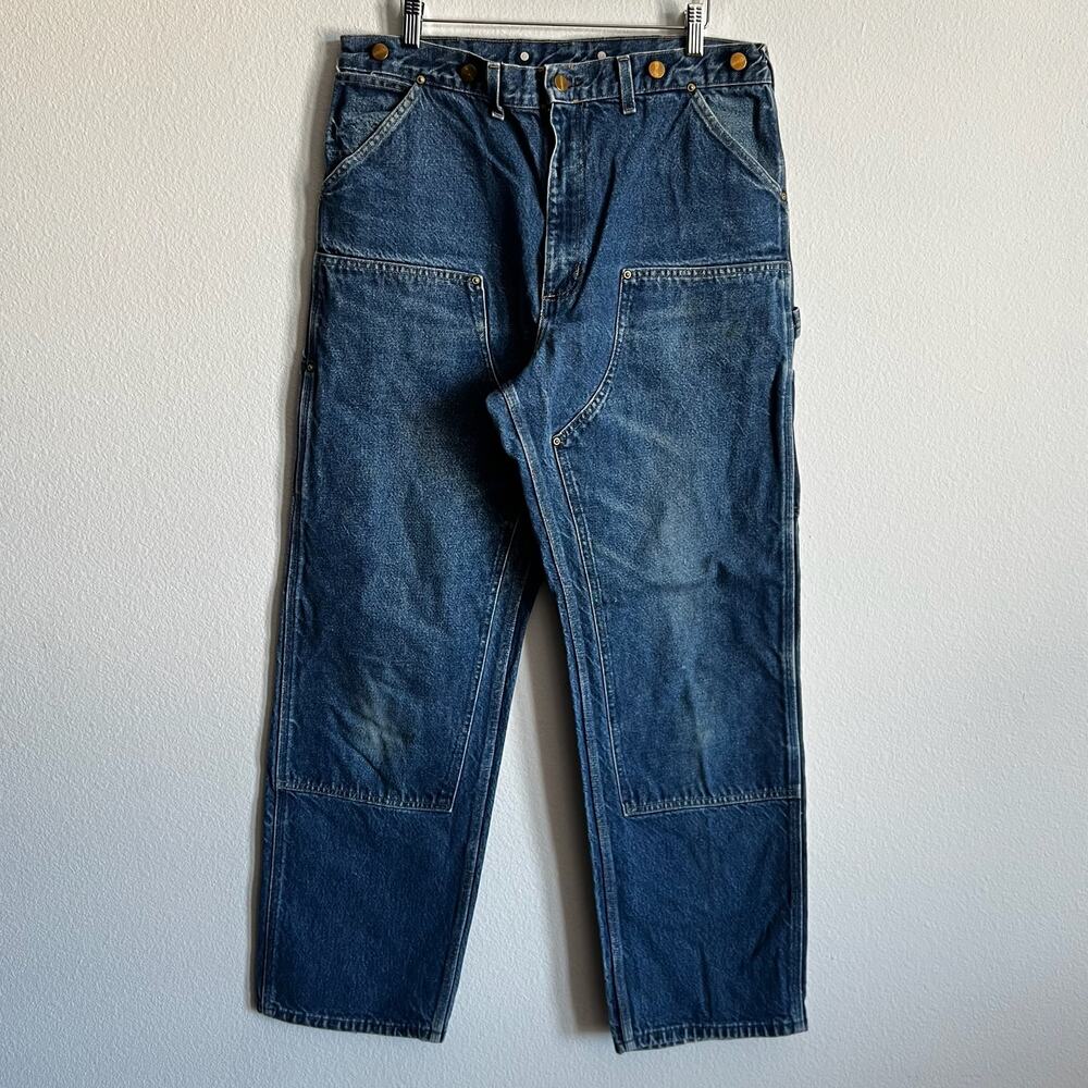 Carhartt B07 DNM denim blue jean double knee work wear carpenter pants